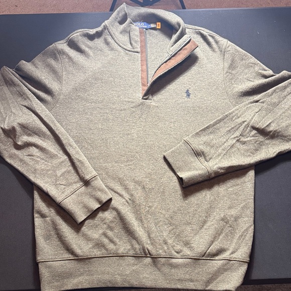 Polo by Ralph Lauren Men's Olive Zip-Up Sweater - Picture 1 of 6